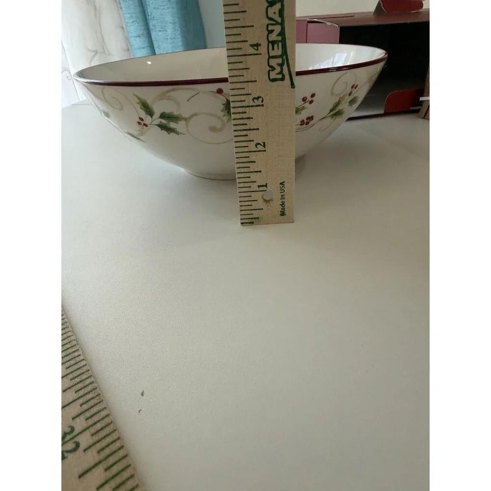 LENOX Holly Scroll Holiday Serving Bowl~Size: 2.25 qt~NEW~10 inch diameter~